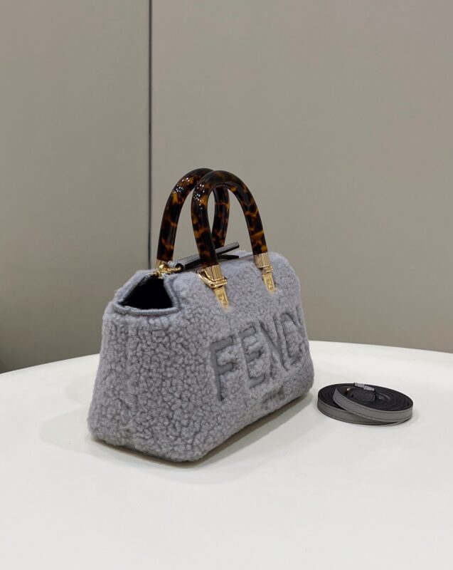 Replica Fendi By The Way Boston Blue Wool 2 Replica Fendi By The Way Boston Blue Wool - high-end fake designer purse