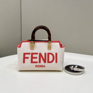 Replica Fendi By The Way Boston Red White 2 Replica Fendi By The Way Boston Red White - authentic-look luxury purse replica