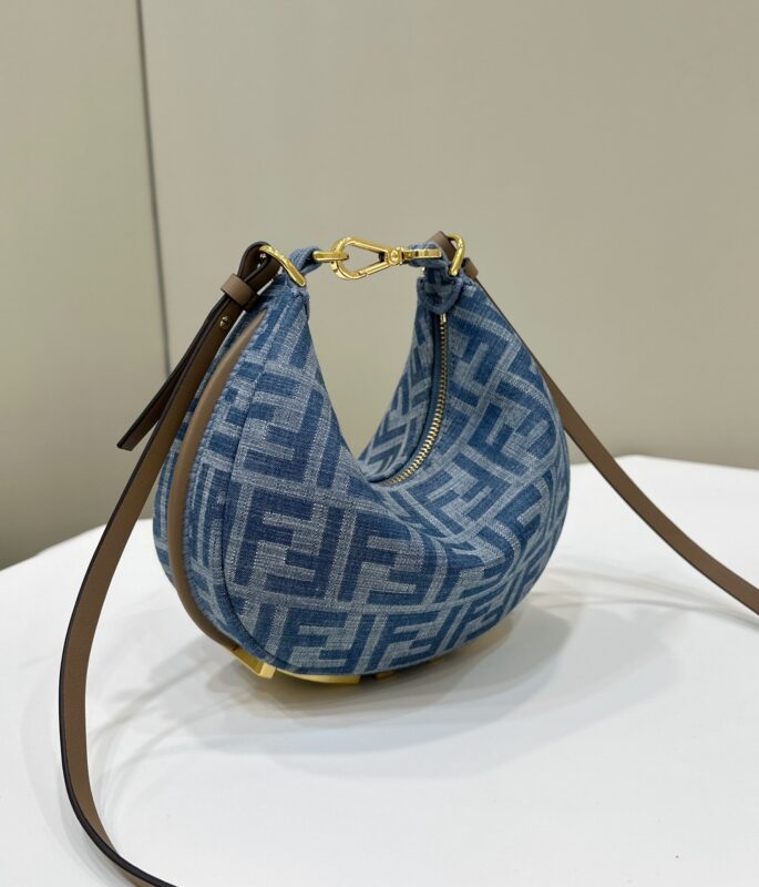 Replica Fendi Fendigraphy Small Denim Blue 2 Replica Fendi Fendigraphy Small Denim Blue - 1:1 designer replica handbag