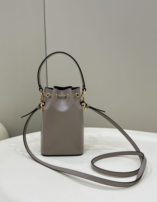 Replica Fendi Tresor Mini Bucket Grey 2 Replica Fendi Tresor Mini Bucket Grey - best-selling designer handbag dupe