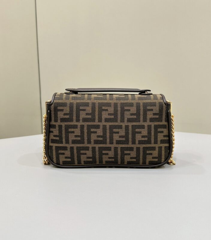 Replica Fendi Baguette Sliding Chain FF Brown - best quality luxury bag dupe