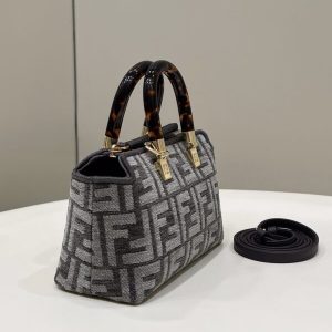 Replica Fendi By The Way Boston Brown Cotton - high-end fake designer purse