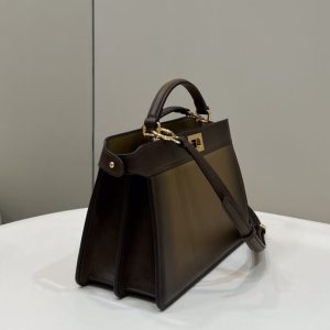 Replica Fendi Peekaboo Large Dark Brown - elite superclone designer purse