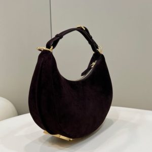 Replica Fendi Fendigraphy Large Black Velvet - high-end fake designer purse