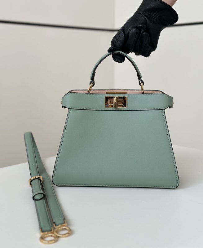 Replica Fendi Peekaboo Medium Light Green - authentic-look luxury purse replica