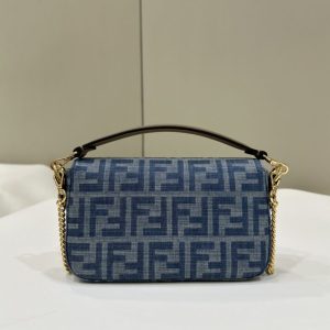 Replica Fendi Baguette Small Dark Bue Denim 2 Replica Fendi Baguette Small Dark Bue Denim - 1:1 designer replica handbag