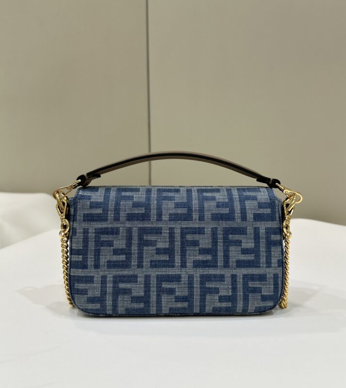 Replica Fendi Baguette Small Dark Bue Denim 2 Replica Fendi Baguette Small Dark Bue Denim - 1:1 designer replica handbag