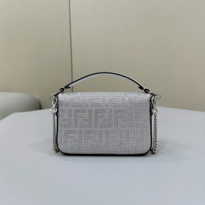 Replica Fendi Baguette Silver Diamond 2 Replica Fendi Baguette Silver Diamond - premium-grade designer purse dupe