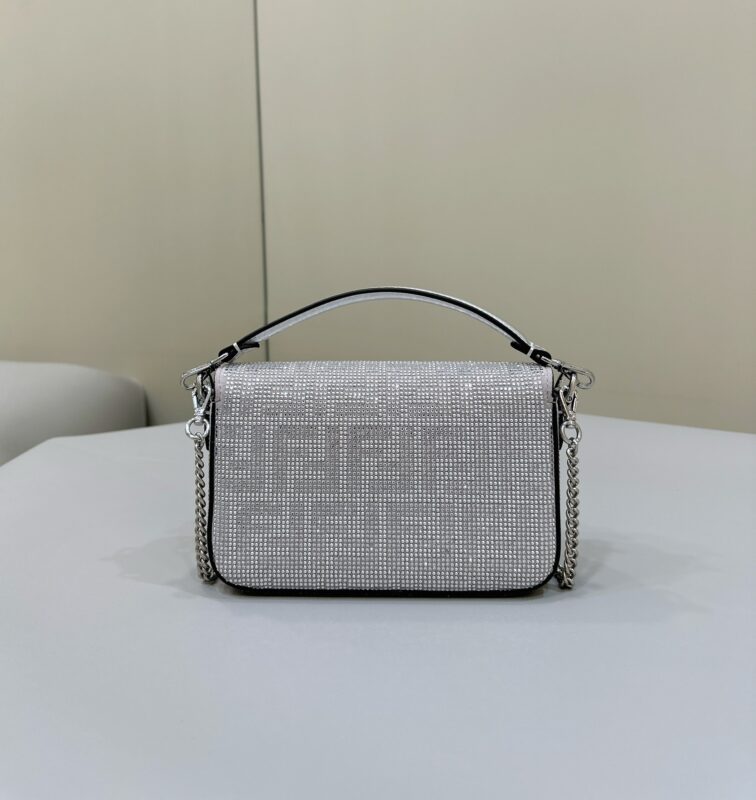 Replica Fendi Baguette Silver Diamond 2 Replica Fendi Baguette Silver Diamond - premium-grade designer purse dupe