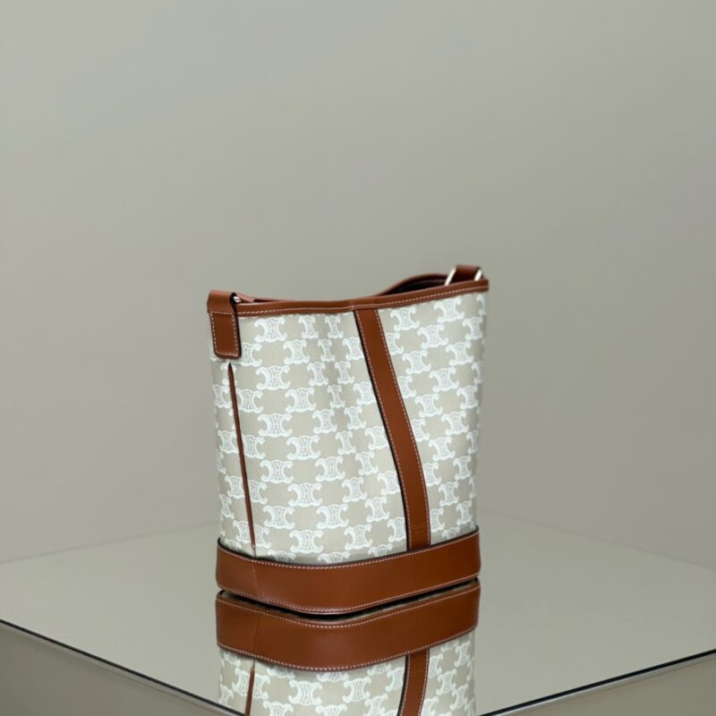Replica Celine Triomphe Bucket White - high-end fake designer purse