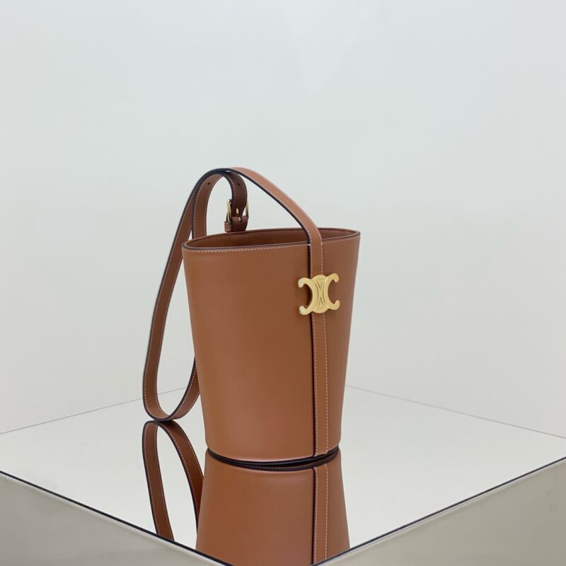 Replica Celine Triomphe Bucket Bag Brown 2 Replica Celine Triomphe Bucket Bag Brown - premium 1:1 fake handbag model
