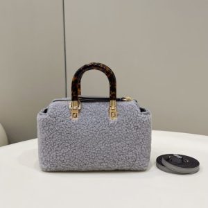 Replica Fendi By The Way Boston Blue Wool 3 Replica Fendi By The Way Boston Blue Wool - best quality luxury bag dupe