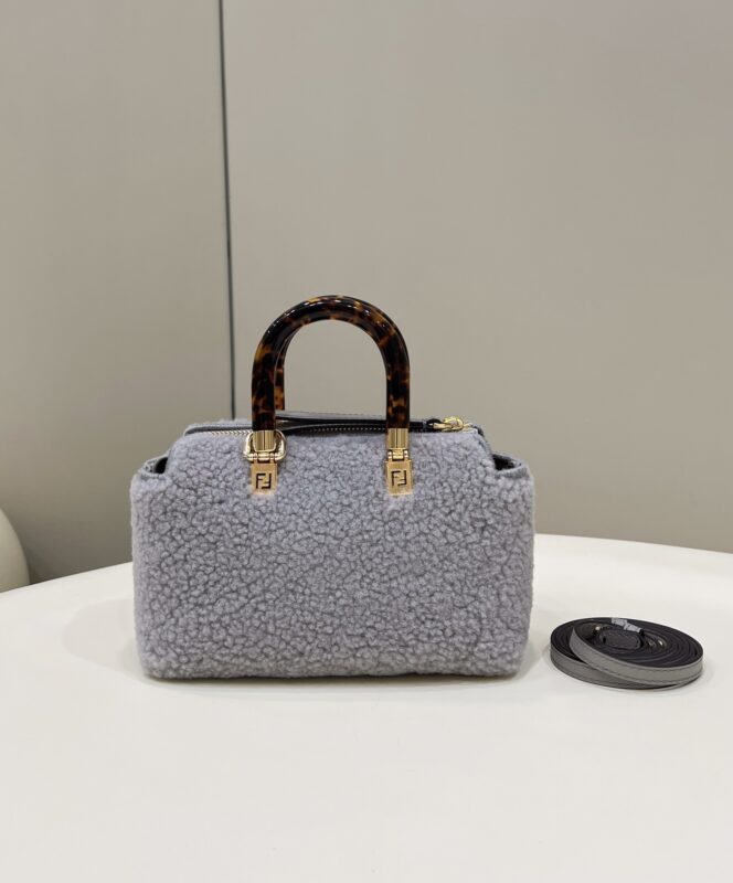 Replica Fendi By The Way Boston Blue Wool 3 Replica Fendi By The Way Boston Blue Wool - best quality luxury bag dupe