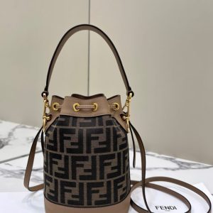 Replica Fendi Tresor Mini Bucket Brown 3 Replica Fendi Tresor Mini Bucket Brown - high-quality designer bag clone