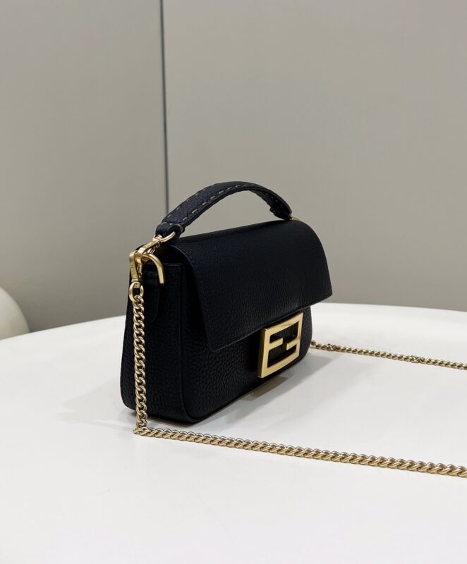 Replica Fendi Baguette Small Black 3 Replica Fendi Baguette Small Black - near-authentic luxury replica handbag