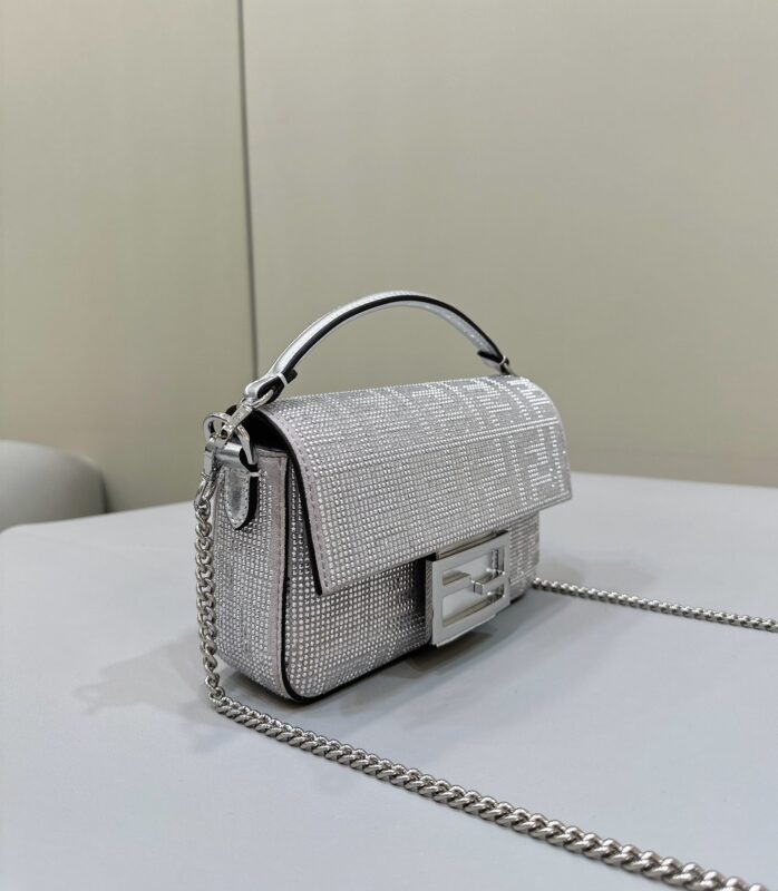 Replica Fendi Baguette Silver Diamond 3 Replica Fendi Baguette Silver Diamond - high-accuracy replica luxury purse