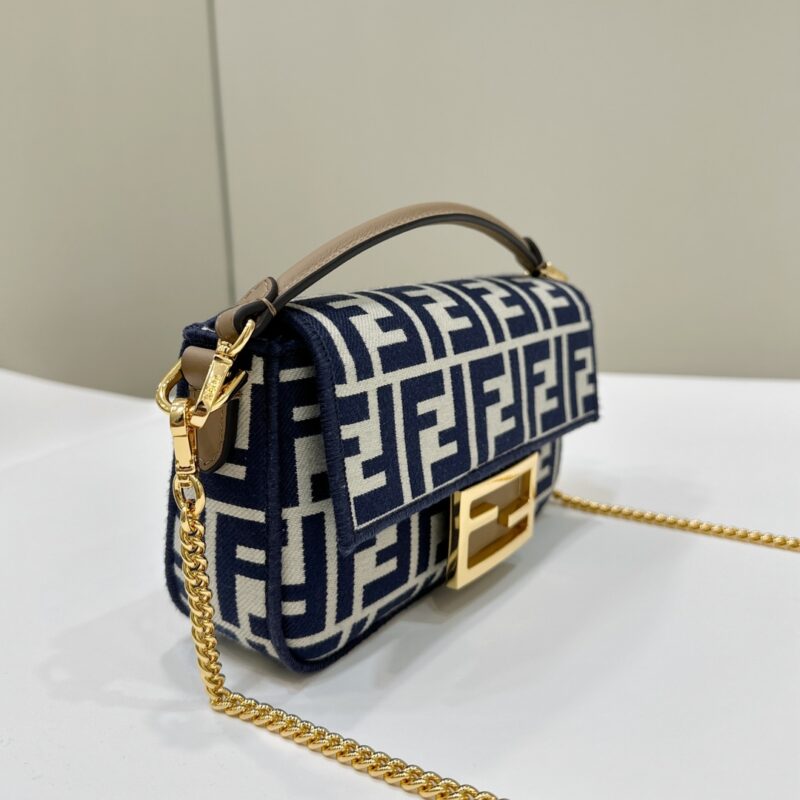 Replica Fendi Baguette Small Cotton Blue 3 Replica Fendi Baguette Small Cotton Blue - ultra-realistic fake designer tote