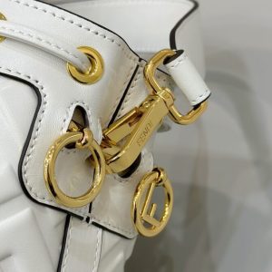 Replica Fendi Tresor Mini Bucket White 3 Replica Fendi Tresor Mini Bucket White - premium 1:1 fake handbag model