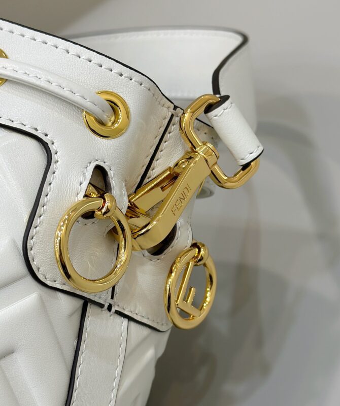 Replica Fendi Tresor Mini Bucket White 3 Replica Fendi Tresor Mini Bucket White - premium 1:1 fake handbag model