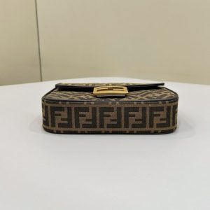 Replica Fendi Baguette Sliding Chain FF Brown - premium 1:1 fake handbag model
