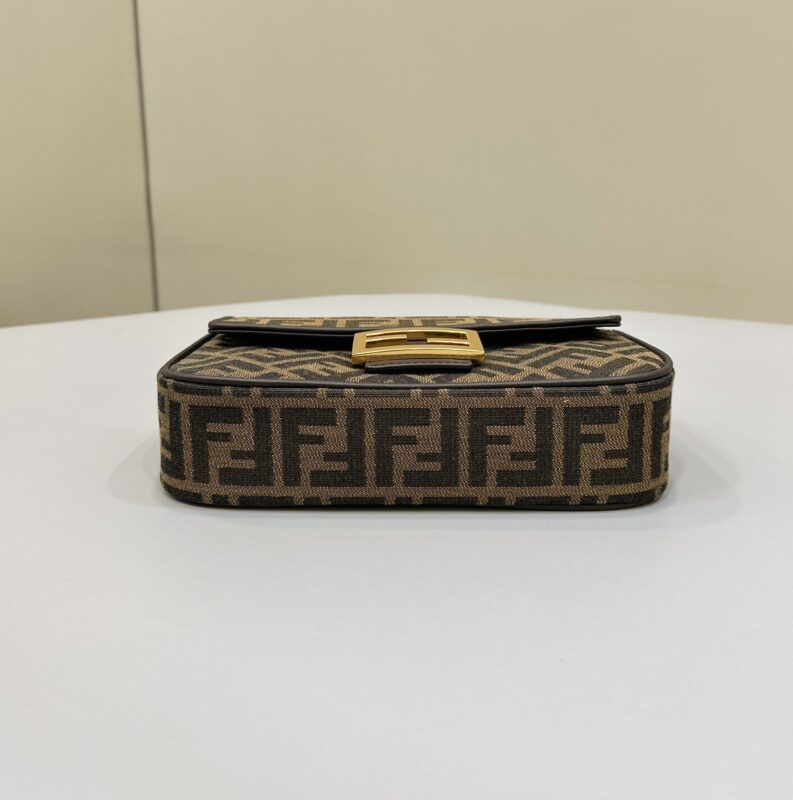 Replica Fendi Baguette Sliding Chain FF Brown - premium 1:1 fake handbag model