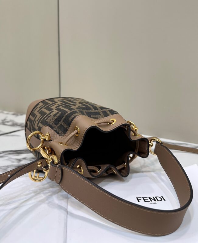 Replica Fendi Tresor Mini Bucket Brown 4 Replica Fendi Tresor Mini Bucket Brown - high-end fake designer purse