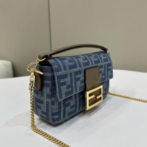 Replica Fendi Baguette Small Dark Bue Denim 4 Replica Fendi Baguette Small Dark Bue Denim - authentic-look luxury purse replica