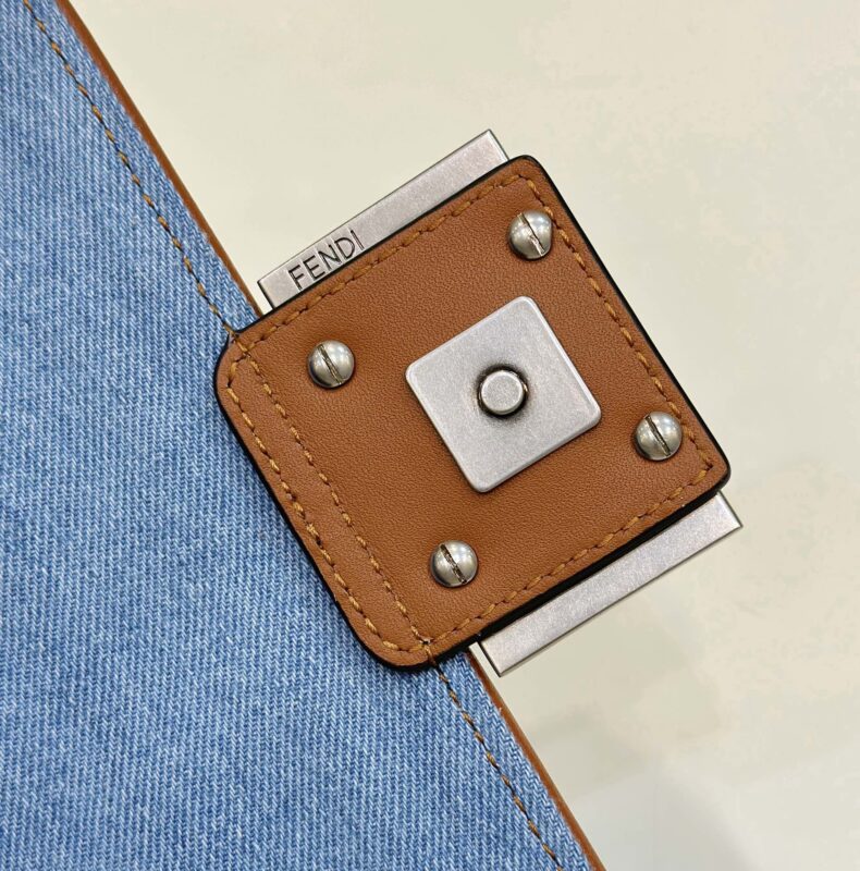 Replica Fendi Baguette Small Denim Blue 4 Replica Fendi Baguette Small Denim Blue - 1:1 designer replica handbag