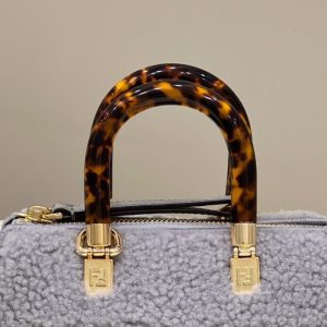 Replica Fendi By The Way Boston Blue Wool 5 Replica Fendi By The Way Boston Blue Wool - ultra-realistic fake designer tote