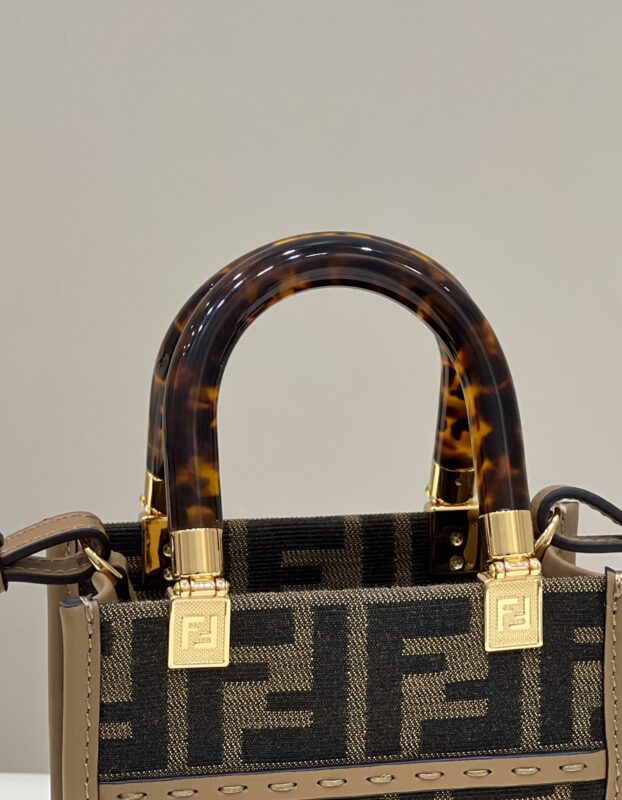Replica Fendi Mini Tote Brown Canvas 5 Replica Fendi Mini Tote Brown Canvas - premium 1:1 fake handbag model