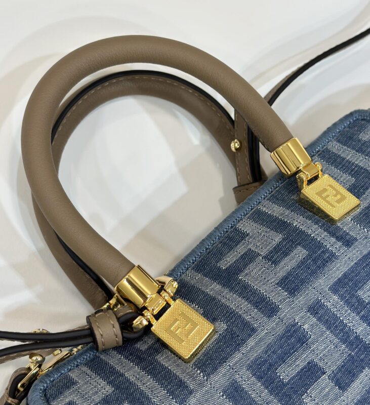 Replica Fendi By The Way Boston Blue Denim - authentic-look luxury purse replica