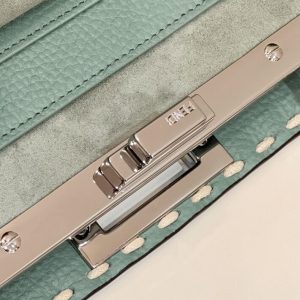 Replica Fendi Peekaboo Green Python Handle - top-tier luxury replica shoulder bag