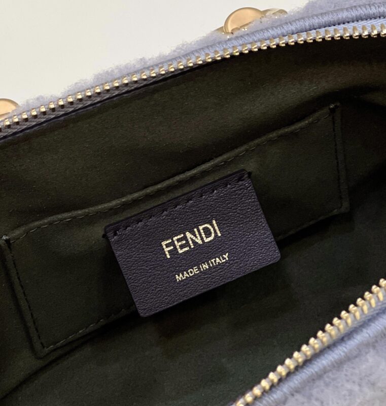 Replica Fendi By The Way Boston Blue Wool 6 Replica Fendi By The Way Boston Blue Wool - high-end fake designer purse