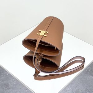 Replica Celine Triomphe Bucket Bag Brown 6 Replica Celine Triomphe Bucket Bag Brown - authentic-look luxury purse replica