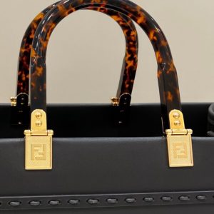 Replica Fendi Small Tote Black 7 Replica Fendi Sunshine Tote Dark Grey - high-quality designer bag clone