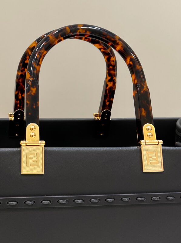 Replica Fendi Small Tote Black 7 Replica Fendi Sunshine Tote Dark Grey - high-quality designer bag clone