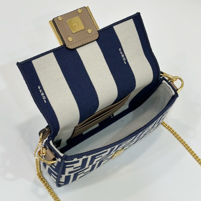 Replica Fendi Baguette Small Cotton Blue 8 Replica Fendi Baguette Small Cotton Blue - premium-grade designer purse dupe