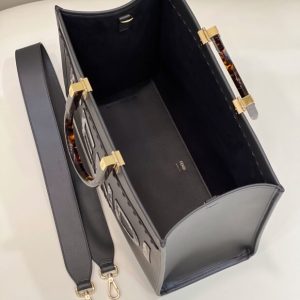 Replica Fendi Small Tote Black 6 Replica Fendi Sunshine Tote Dark Grey - top-rated replica designer bag