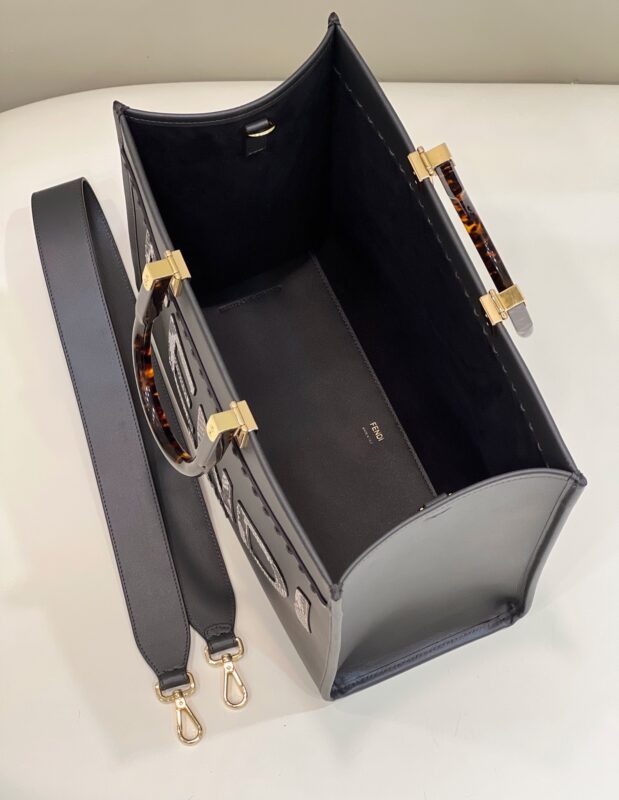 Replica Fendi Small Tote Black 6 Replica Fendi Sunshine Tote Dark Grey - top-rated replica designer bag