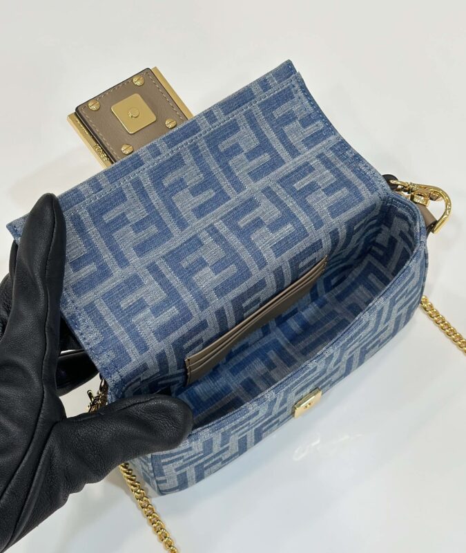 Replica Fendi Baguette Small Dark Bue Denim 8 Replica Fendi Baguette Small Dark Bue Denim - near-authentic luxury replica handbag