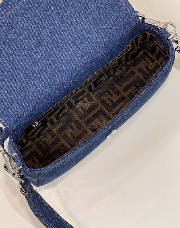 Replica Fendi Baguette Full Blue Denim - top-rated replica designer bag