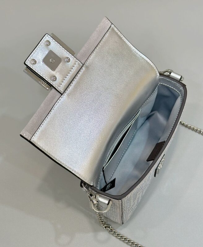 Replica Fendi Baguette Silver Diamond 9 Replica Fendi Baguette Silver Diamond - near-authentic luxury replica handbag