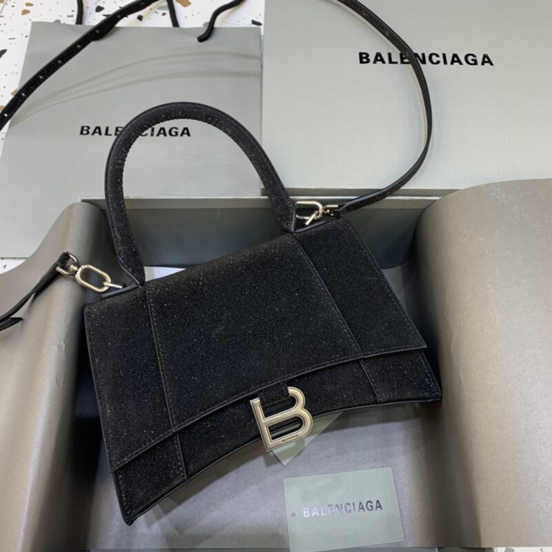 Replica Balenciaga Hourglass Shine Black 1 Replica Balenciaga Hourglass Shine Black - ultra-realistic fake designer tote