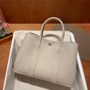 Replica Hermes Garden Party 30cm Clacier White 3 Replica Hermes Garden Party 30cm Clacier White - authentic-look luxury purse replica
