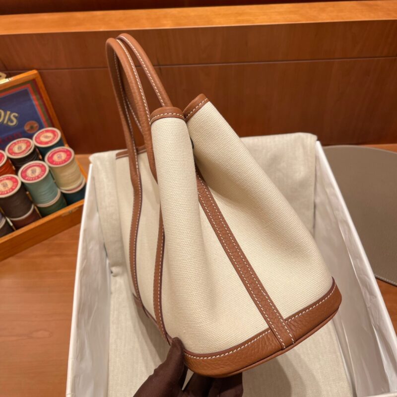 Replica Hermes Garden Party 30cm Beige Canvas - authentic-look luxury purse replica