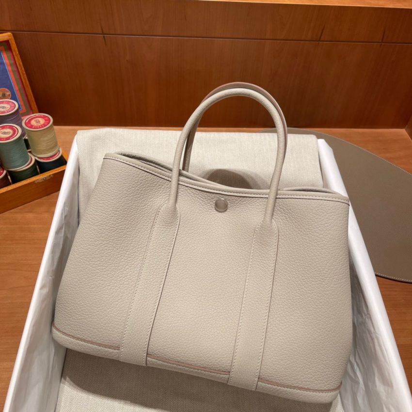 Replica Hermes Garden Party 30cm Clacier White 4 Replica Hermes Garden Party 30cm Clacier White - high-accuracy replica luxury purse