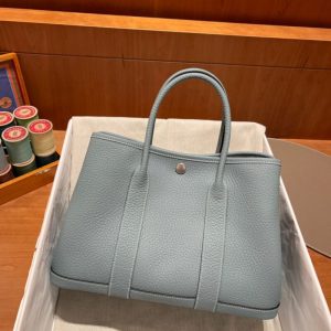 Replica Hermes Garden Party 30cm Azure Ciel 4 Replica Hermes Garden Party 30cm Azure Ciel - high-end fake designer purse
