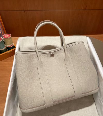 Replica Hermes Garden Party 30cm Clacier White - high-accuracy replica luxury purse