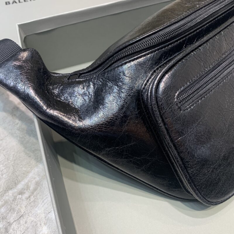 Replica Balenciaga Everyday Bag Patent Black - top-tier luxury replica shoulder bag