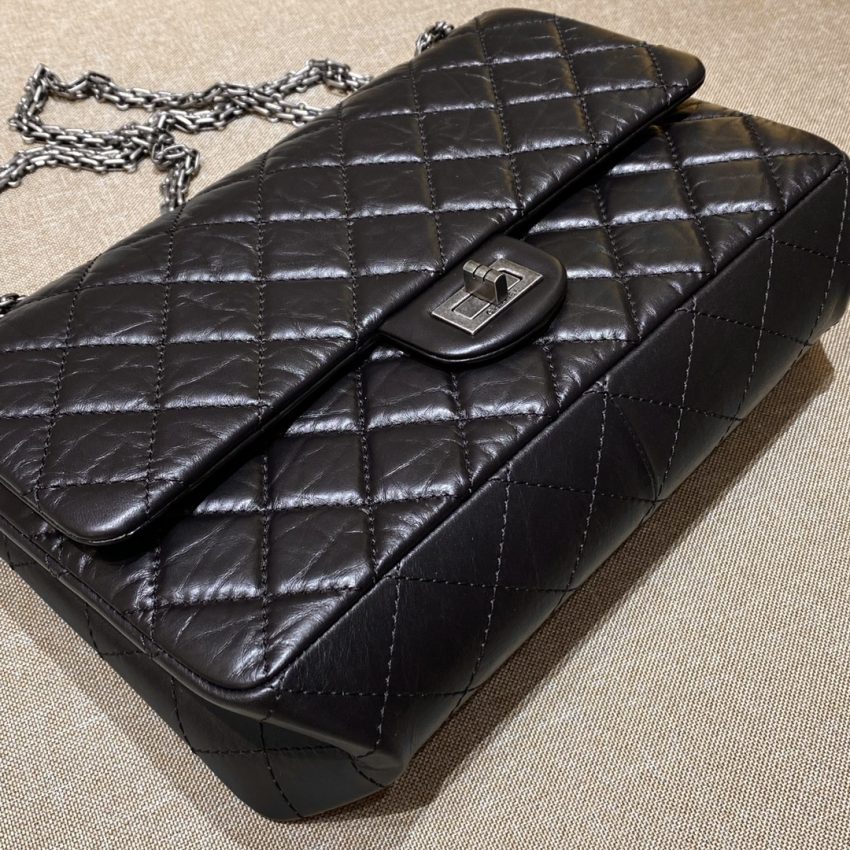Replica CHANEL 2.55 Bag Black Silver 3 Replica CHANEL 2.55 Bag Black Silver - best quality luxury bag dupe